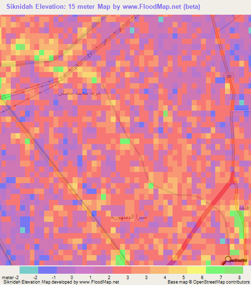 Siknidah,Egypt Elevation Map