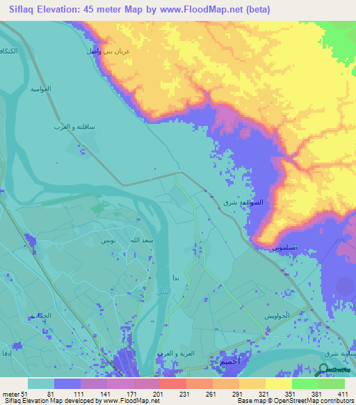 Siflaq,Egypt Elevation Map