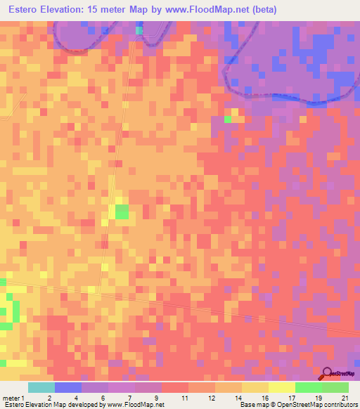 Estero,Mexico Elevation Map