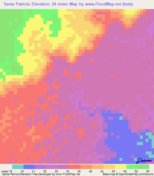 Santa Patricia,Mexico Elevation Map