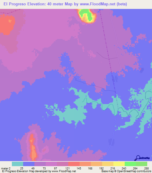 El Progreso,Mexico Elevation Map