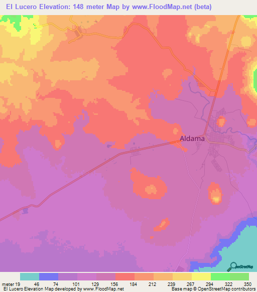 El Lucero,Mexico Elevation Map