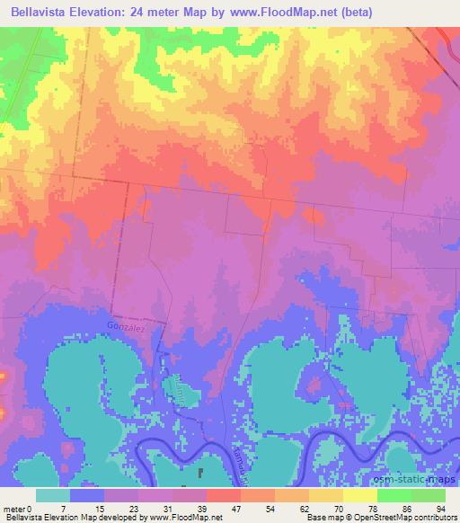 Bellavista,Mexico Elevation Map