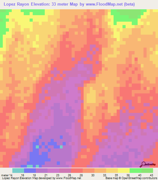 Lopez Rayon,Mexico Elevation Map