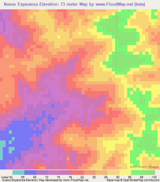 Nueva Esperanza,Mexico Elevation Map