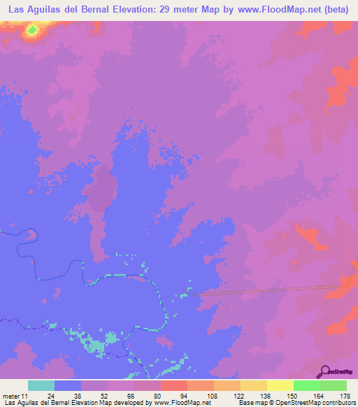 Las Aguilas del Bernal,Mexico Elevation Map