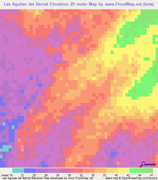 Las Aguilas del Bernal,Mexico Elevation Map