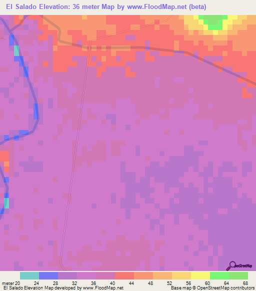 El Salado,Mexico Elevation Map