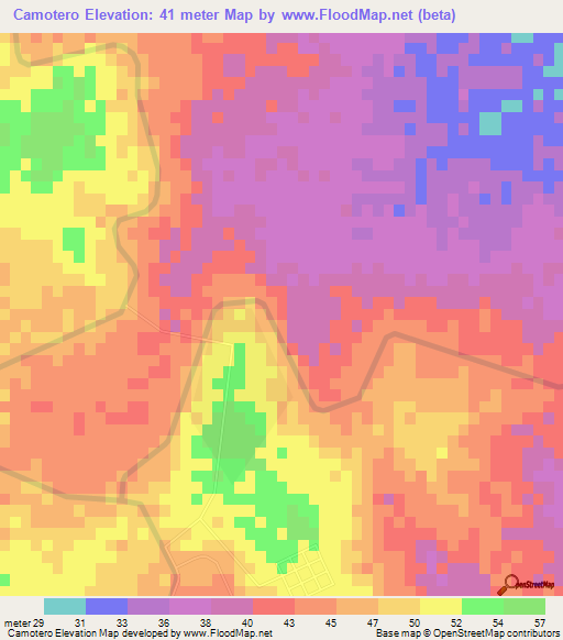 Camotero,Mexico Elevation Map