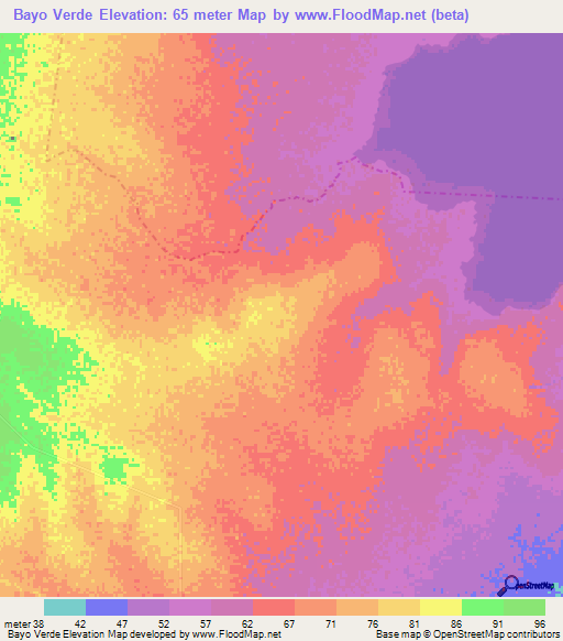 Bayo Verde,Mexico Elevation Map