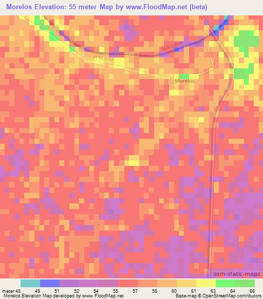 Morelos,Mexico Elevation Map