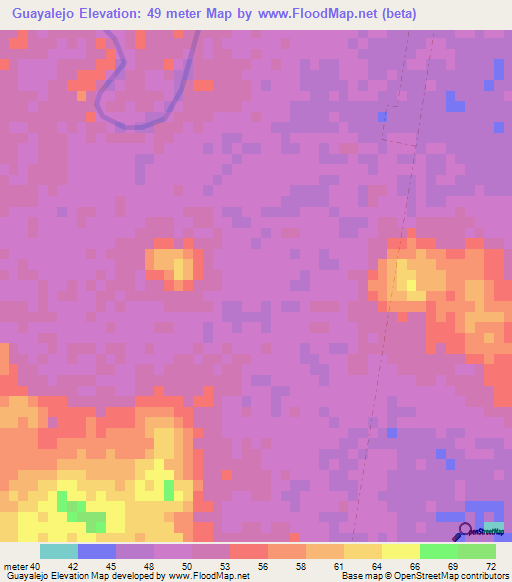 Guayalejo,Mexico Elevation Map