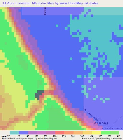 El Abra,Mexico Elevation Map