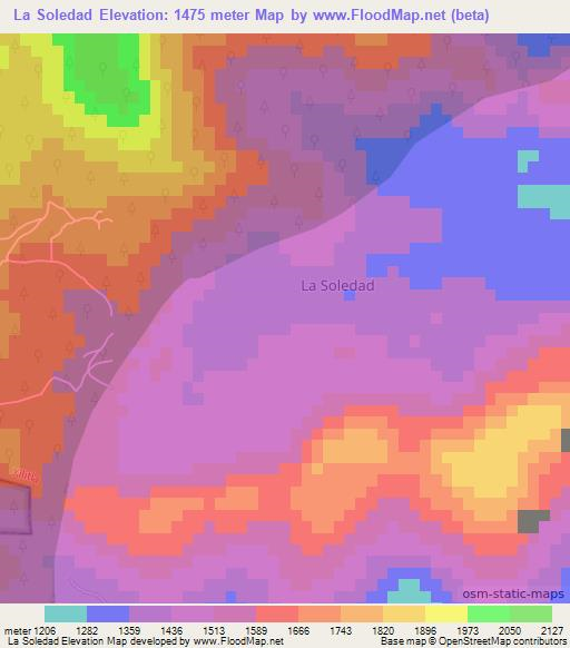 La Soledad,Mexico Elevation Map