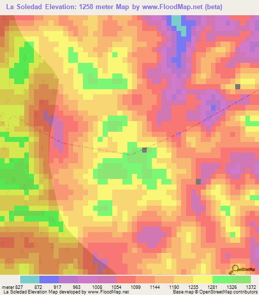 La Soledad,Mexico Elevation Map