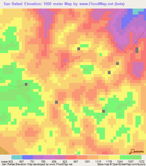 San Rafael,Mexico Elevation Map