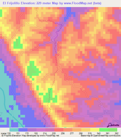 El Frijolillo,Mexico Elevation Map