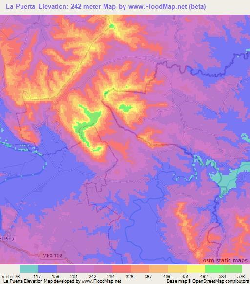 La Puerta,Mexico Elevation Map