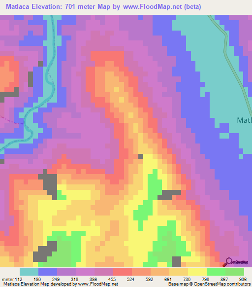 Matlaca,Mexico Elevation Map