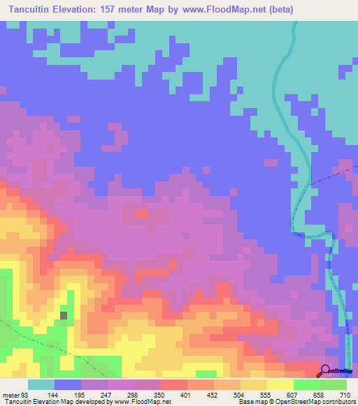 Tancuitin,Mexico Elevation Map