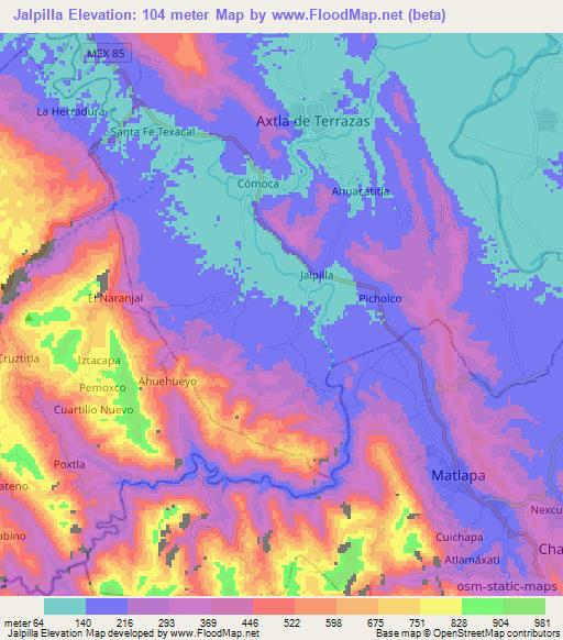 Jalpilla,Mexico Elevation Map