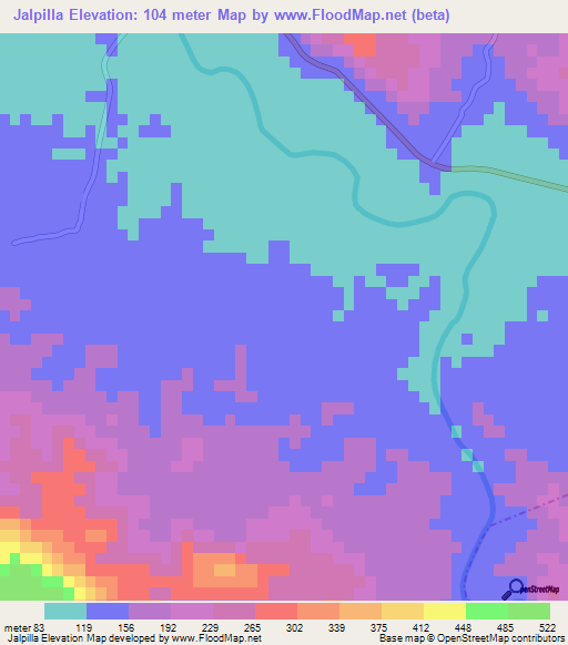 Jalpilla,Mexico Elevation Map