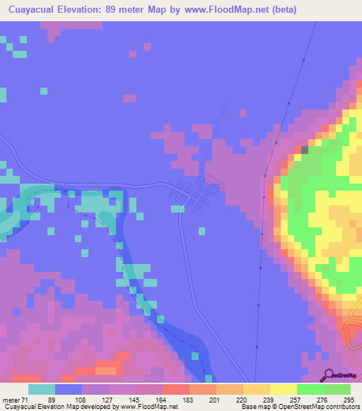 Cuayacual,Mexico Elevation Map