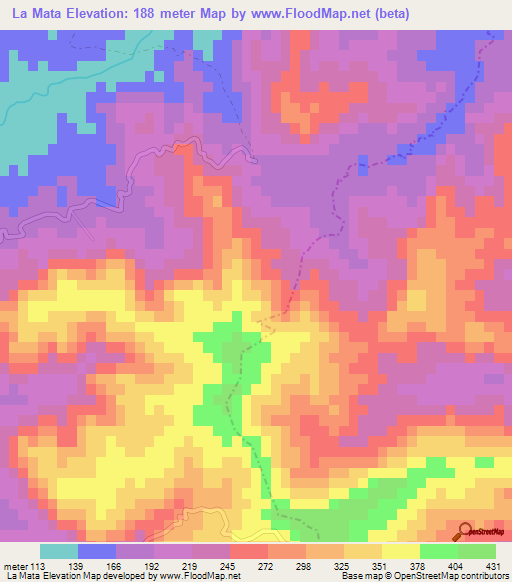 La Mata,Mexico Elevation Map