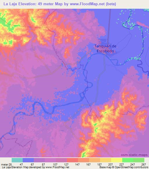 La Laja,Mexico Elevation Map