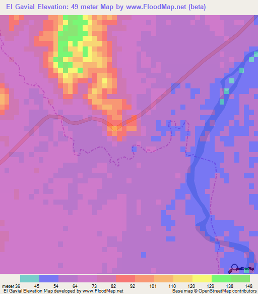 El Gavial,Mexico Elevation Map