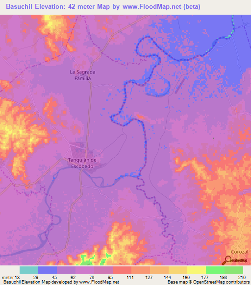 Basuchil,Mexico Elevation Map