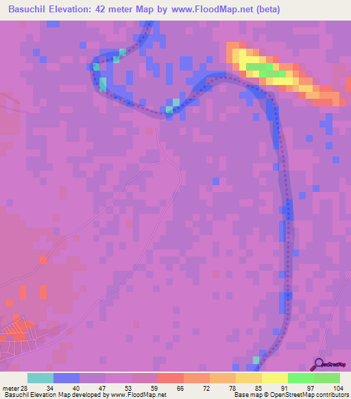 Basuchil,Mexico Elevation Map