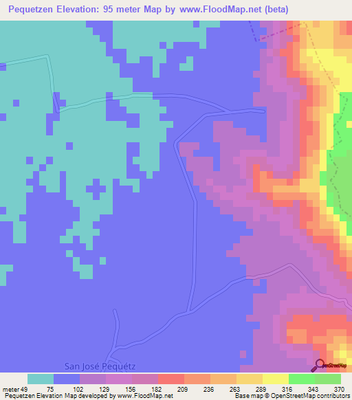 Pequetzen,Mexico Elevation Map