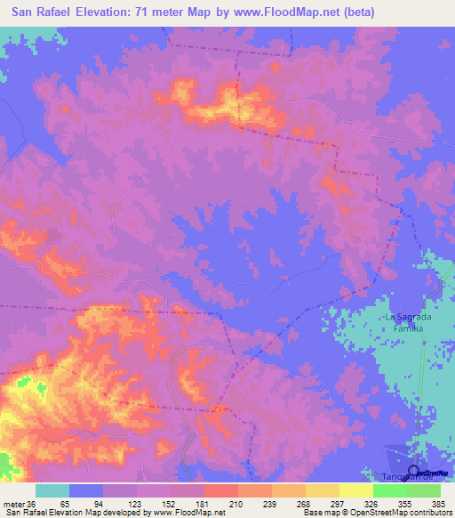 San Rafael,Mexico Elevation Map