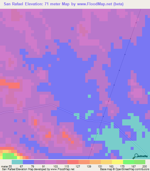 San Rafael,Mexico Elevation Map