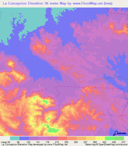 La Concepcion,Mexico Elevation Map