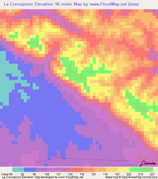 La Concepcion,Mexico Elevation Map