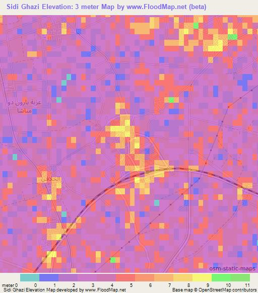 Sidi Ghazi,Egypt Elevation Map