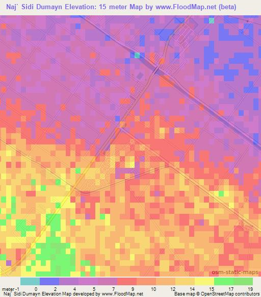 Naj` Sidi Dumayn,Egypt Elevation Map