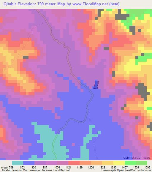 Qitabir,Saudi Arabia Elevation Map