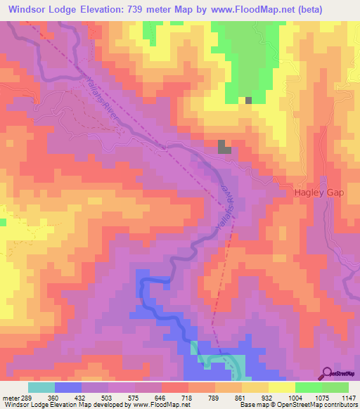 Windsor Lodge,Jamaica Elevation Map