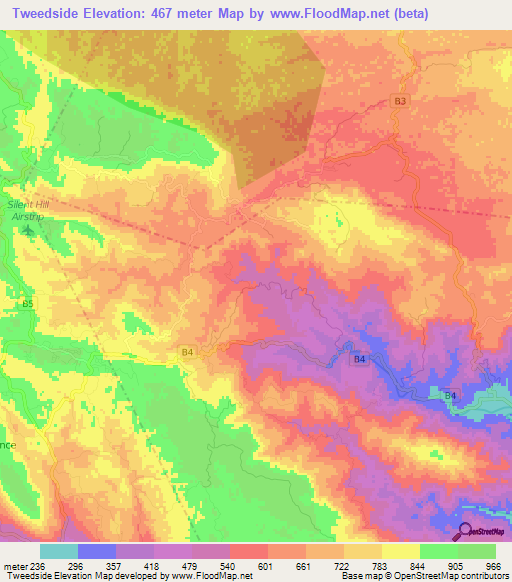 Tweedside,Jamaica Elevation Map