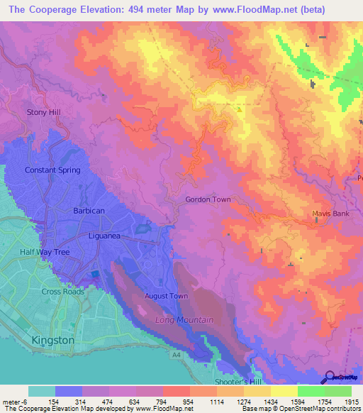 The Cooperage,Jamaica Elevation Map