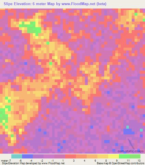 Slipe,Jamaica Elevation Map