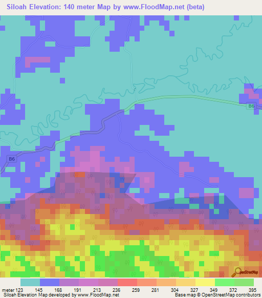 Siloah,Jamaica Elevation Map