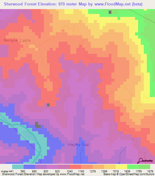 Sherwood Forest,Jamaica Elevation Map