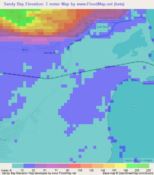 Sandy Bay,Jamaica Elevation Map