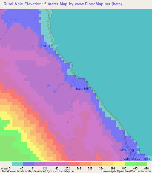 Rural Vale,Jamaica Elevation Map