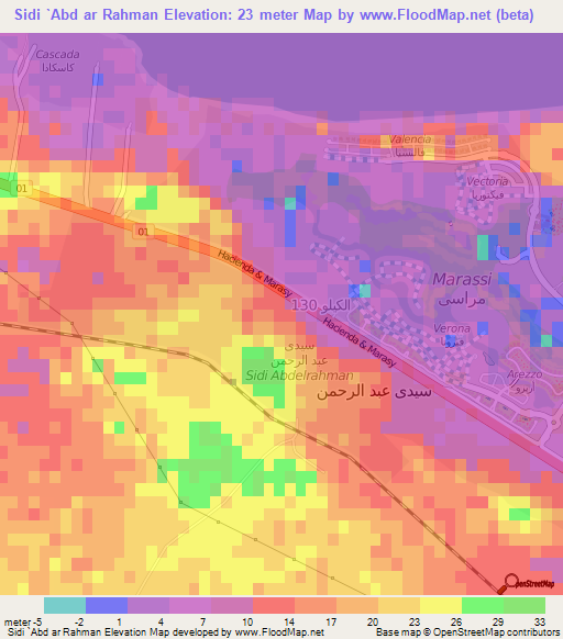 Sidi `Abd ar Rahman,Egypt Elevation Map