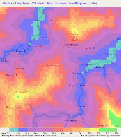 Rectory,Jamaica Elevation Map